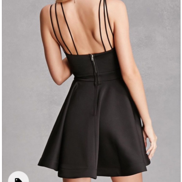 Black Fit and Flare Mini Dress - Picture 3 of 9